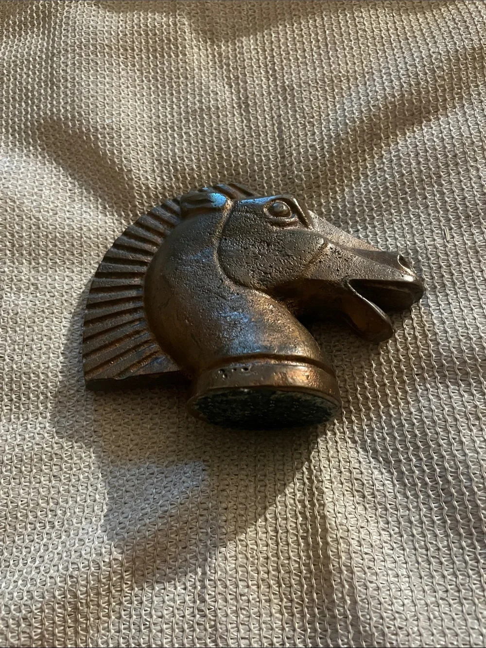 Bronze Horse Head Wall Accent - Rustic Decorative Sculpture
